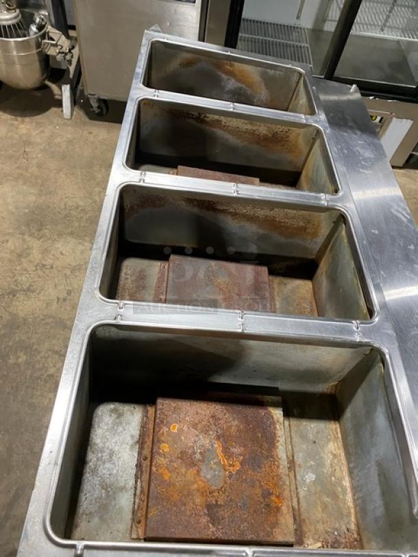 Duke Commercial Stainless Steel Natural Gas Powered 4 Well Hot Food/Steam Table! With Pan Rail! With Single Shelf Stand! On Legs! Model: 304 M SN: 06162325! - Image 5 of 9
