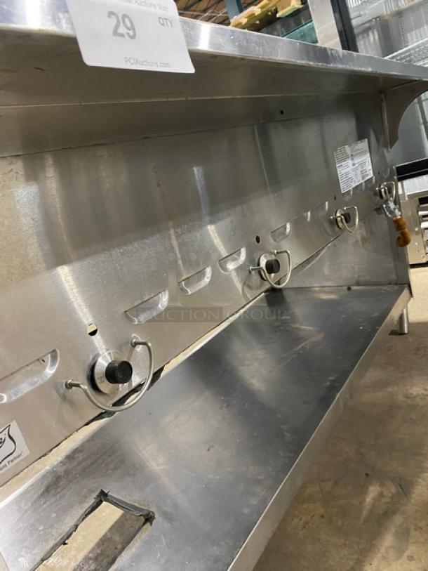 Duke Commercial Stainless Steel Natural Gas Powered 4 Well Hot Food/Steam Table! With Pan Rail! With Single Shelf Stand! On Legs! Model: 304 M SN: 06162325! - Image 7 of 9