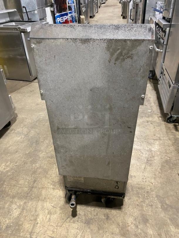 Royal Commercial Stainless Steel Natural Gas Powered Floor Style Deep Fat Fryer! With Back Splash! With 2 Frying Baskets! On Casters!  SN: 272620! - Image 3 of 9