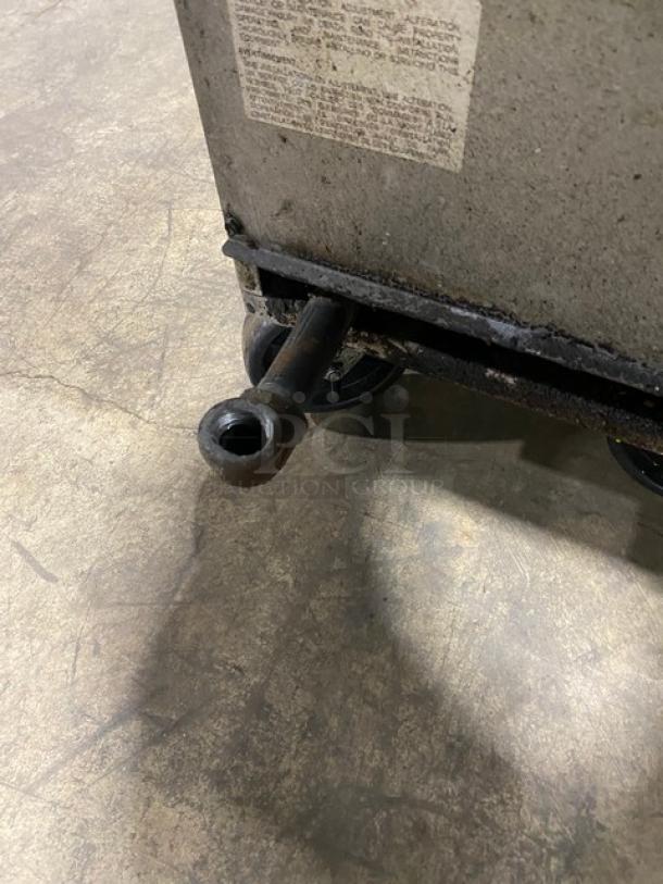 Royal Commercial Stainless Steel Natural Gas Powered Floor Style Deep Fat Fryer! With Back Splash! With 2 Frying Baskets! On Casters!  SN: 272620! - Image 9 of 9