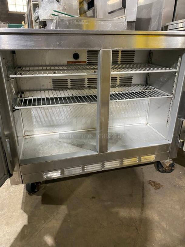 Beverage-Air Commercial Stainless Steel Solid Double Door Undercounter Lowboy Cooler Refrigerator! With Poly Coated Racks! Model: UCR34! 115V 1 Phase! On Casters! - Image 5 of 7
