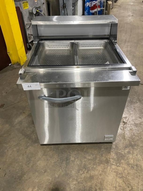 Ikon Commercial Single Door Refrigerated Mega Top Salad/Sandwich Prep Table! All Stainless Steel! With Poly Coated Rack! 115V 1 Phase! Model: KSP29M SN: KSP29M 9072562! - Image 1 of 9