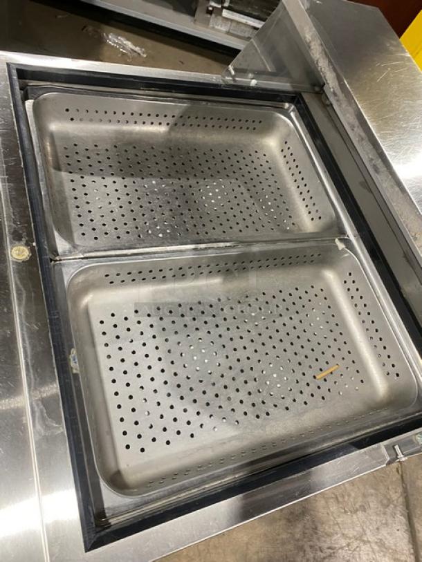 Ikon Commercial Single Door Refrigerated Mega Top Salad/Sandwich Prep Table! All Stainless Steel! With Poly Coated Rack! 115V 1 Phase! Model: KSP29M SN: KSP29M 9072562! - Image 6 of 9