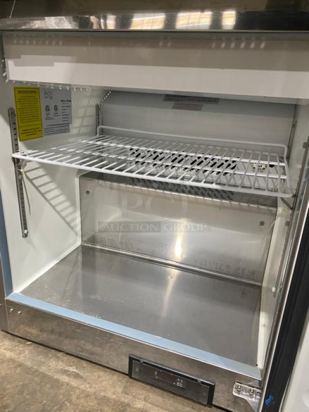 Ikon Commercial Single Door Refrigerated Mega Top Salad/Sandwich Prep Table! All Stainless Steel! With Poly Coated Rack! 115V 1 Phase! Model: KSP29M SN: KSP29M 9072562! - Image 7 of 9