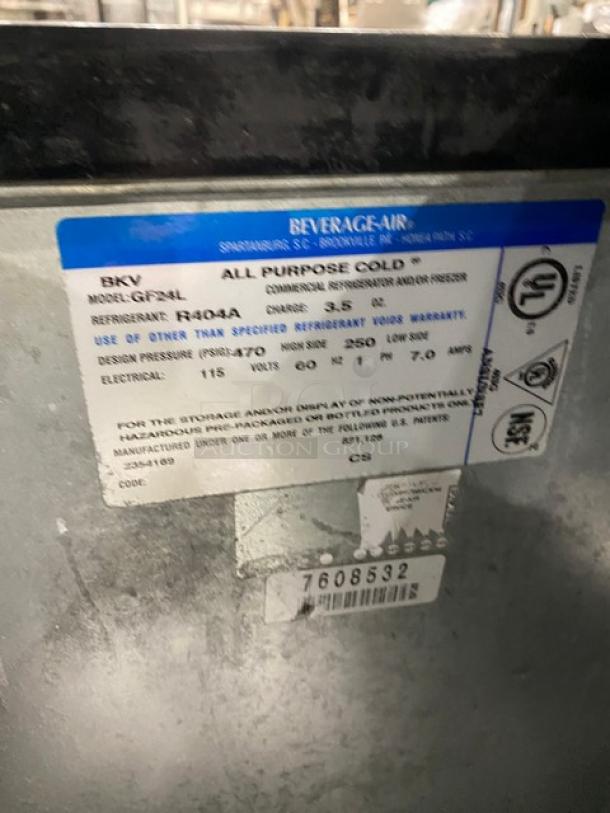 Beverage-Air Black Commercial Floor Style Glass Froster/Plate Chiller! 115V 1 Phase! Model: GF24L! - Image 7 of 8