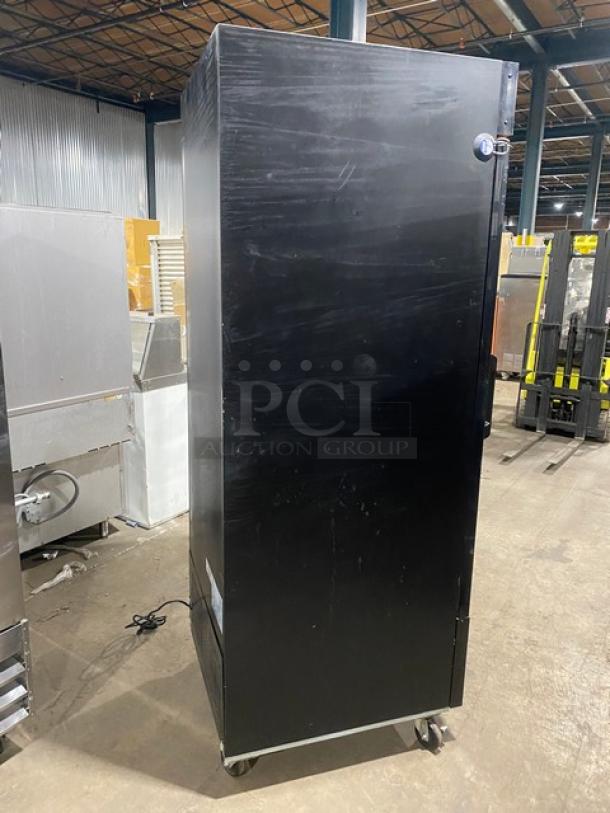 Kelvinator Commercial Single Glass Door Reach In Refrigerator Merchandiser! With Poly Coated Racks! On Casters! 115V! Model: KCGM24RB SN: 1B41701398! - Image 3 of 8