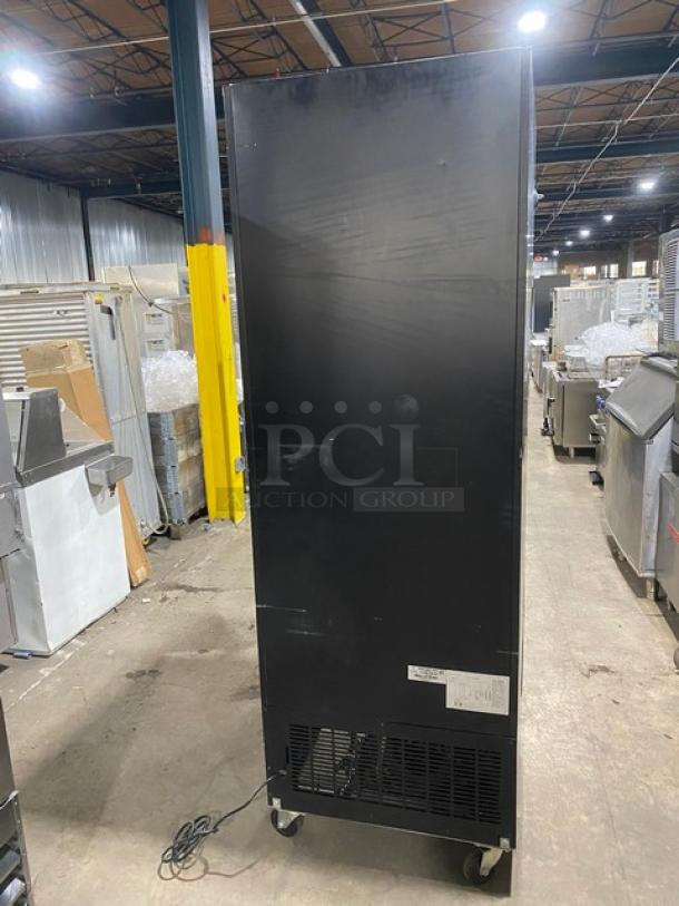 Kelvinator Commercial Single Glass Door Reach In Refrigerator Merchandiser! With Poly Coated Racks! On Casters! 115V! Model: KCGM24RB SN: 1B41701398! - Image 4 of 8