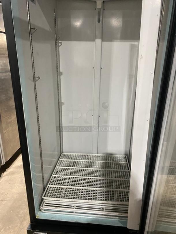 Kelvinator Commercial Single Glass Door Reach In Refrigerator Merchandiser! With Poly Coated Racks! On Casters! 115V! Model: KCGM24RB SN: 1B41701398! - Image 5 of 8