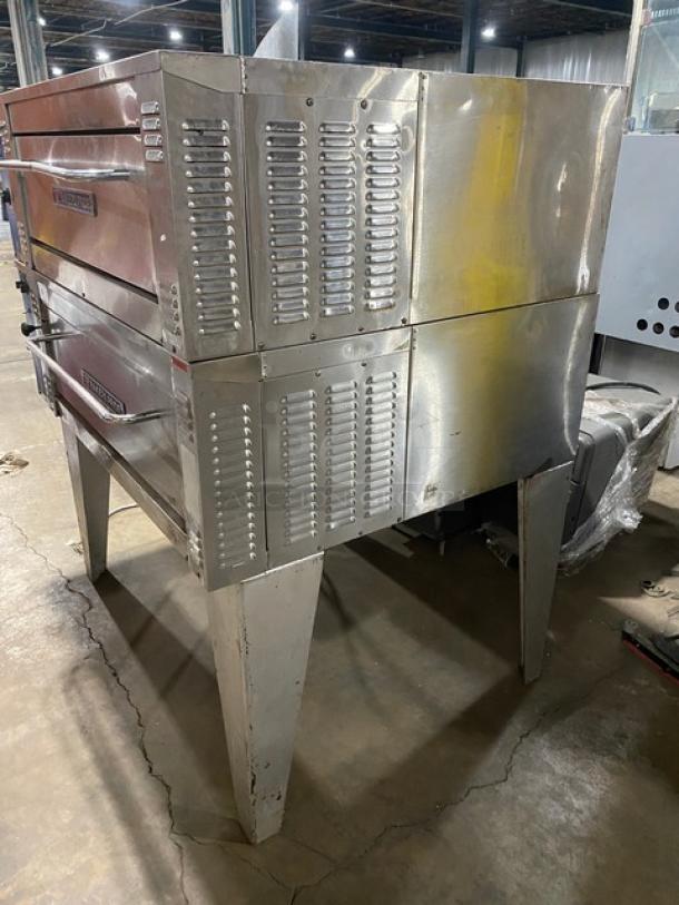 WOW! Bakers Pride Commercial Stainless Steel Electric Powered Double Stacked Pizza Oven! On Legs! Working When Removed! 2X Your Bid Makes One Unit! - Image 2 of 9