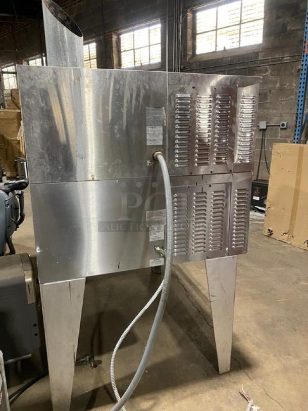 WOW! Bakers Pride Commercial Stainless Steel Electric Powered Double Stacked Pizza Oven! On Legs! Working When Removed! 2X Your Bid Makes One Unit! - Image 3 of 9