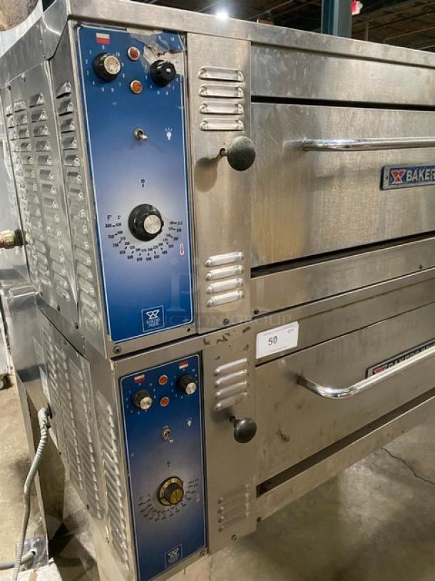 WOW! Bakers Pride Commercial Stainless Steel Electric Powered Double Stacked Pizza Oven! On Legs! Working When Removed! 2X Your Bid Makes One Unit! - Image 7 of 9