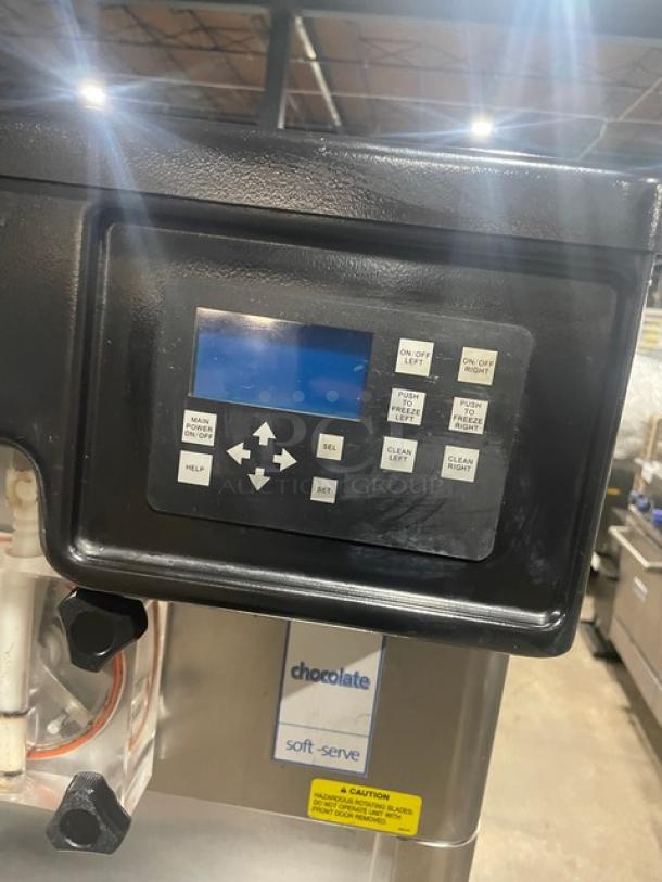 Sweet! Late Model! Stoelting Commercial Floor Style Dual Soft Serve Ice Cream/Frozen Yogurt Machine! All Stainless Steel! With 2 Hoppers & 3 Flavor Dispensers! On Casters! 208/240V 1Phase! Model: F231-38I2-2XGC SN: 6220908N! Working When Removed! - Image 6 of 10