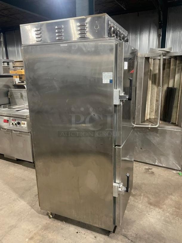 SWEET! Nu-Vu Commercial Electric Powered Full Height Slo'Cook-N-Hold Oven! All Stainless Steel! With Chrome Oven Racks! With Removable Safe-Drip Tray! On Casters! 208V 1Phase! Model: SC-14 SN: 706150010916! Working When Removed! - Image 2 of 9