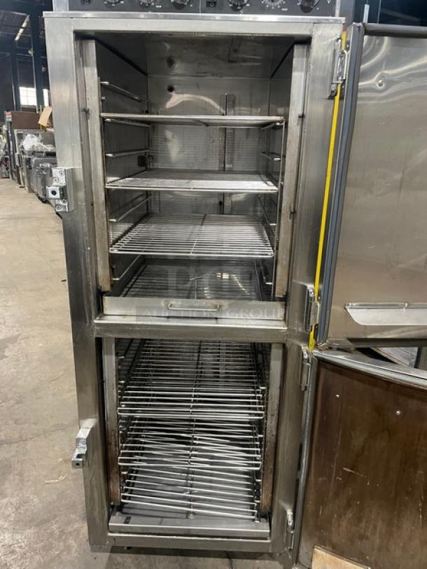 SWEET! Nu-Vu Commercial Electric Powered Full Height Slo'Cook-N-Hold Oven! All Stainless Steel! With Chrome Oven Racks! With Removable Safe-Drip Tray! On Casters! 208V 1Phase! Model: SC-14 SN: 706150010916! Working When Removed! - Image 5 of 9