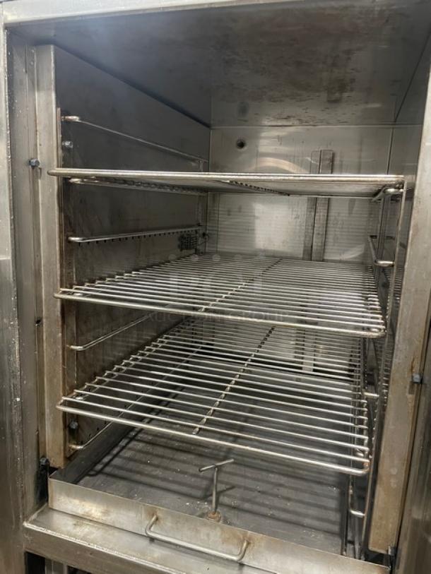 SWEET! Nu-Vu Commercial Electric Powered Full Height Slo'Cook-N-Hold Oven! All Stainless Steel! With Chrome Oven Racks! With Removable Safe-Drip Tray! On Casters! 208V 1Phase! Model: SC-14 SN: 706150010916! Working When Removed! - Image 6 of 9