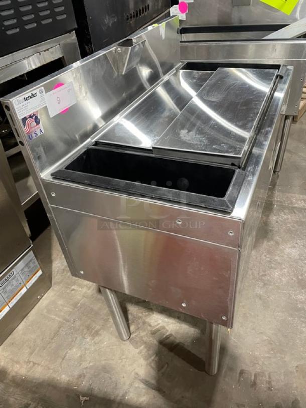 Brand New! Scratch-N-Dent! 2023! GlasTender Commercial Stainless Steel Underbar Ice Bin! With 10-Circuit Cold Plate! With Back Splash! With Drain! Model: IBA-36-CP10! On Legs! - Image 4 of 9