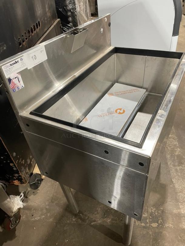 Brand New! Scratch-N-Dent! 2024! GlasTender Commercial Stainless Steel Underbar Ice Bin! With 10-Circuit Cold Plate! With Back Splash! With Drain! Model: IBA-30-CP10! On Legs! - Image 4 of 9