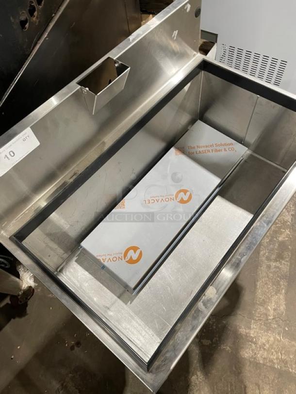 Brand New! Scratch-N-Dent! 2024! GlasTender Commercial Stainless Steel Underbar Ice Bin! With 10-Circuit Cold Plate! With Back Splash! With Drain! Model: IBA-30-CP10! On Legs! - Image 5 of 9
