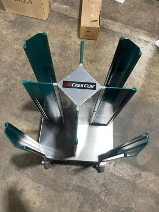 New In The Box! Scratch-N-Dent! Cres Cor Commercial Stainless Steel Adjustable Dish Dolly For 6 7/8" - 8 1/4" Plates! On Casters! Model: 501-7-240 SN: JCD-J000676257-001!