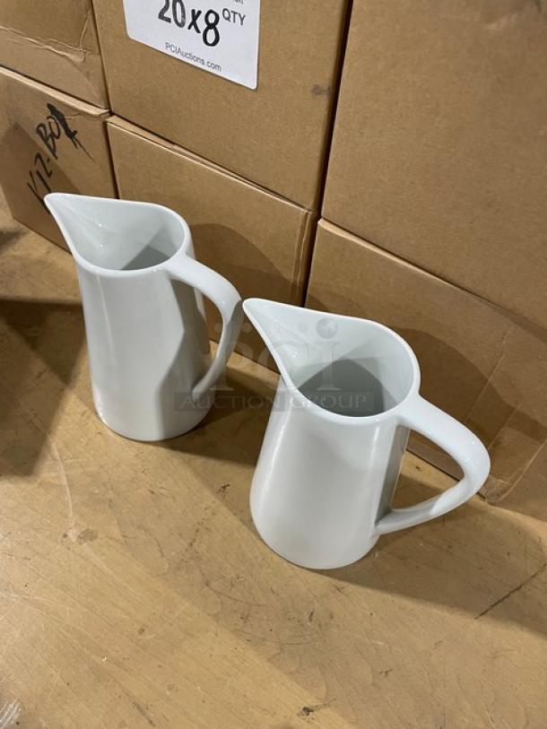 New In The Box! Figgjo Norway Commercial Vintage Porcelain White Pitchers! 8X Your Bid! - Image 5 of 9