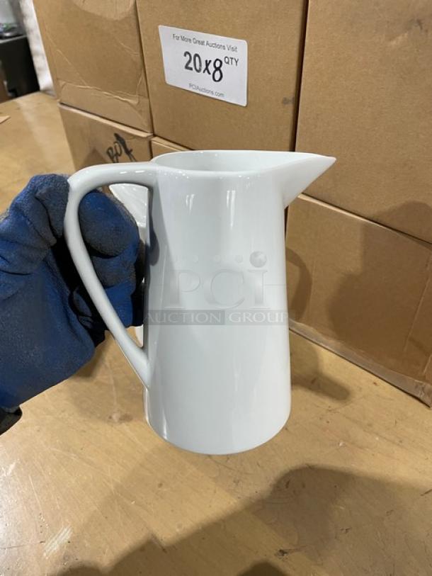 New In The Box! Figgjo Norway Commercial Vintage Porcelain White Pitchers! 8X Your Bid! - Image 6 of 9