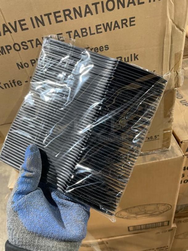 All New In The Box! Mixed Pallet! HFA Commercial Aluminum 6 Inch Pie Pans! With Green Wave International Heavy Weight, 100% Compostable CPLA Cutlery Knifes! With Hoffmaster 2 Ply 15"x17" Dinner Napkins! 75X Your Bid! - Image 13 of 14