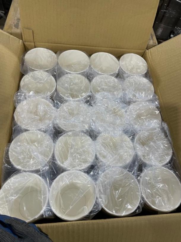 All New In The Box! Mixed Pallet! Environ Compostable 12oz. Kraft Hot Cups! With 100% Compostable Heavyweight Cutlery Knifes! With American Metalcraft 6" Black Swirl Base Card/Number Holders! With Cambro 1/9 Size Food Pan Covers! With American Metalcraft White Rolled Rim 8oz. Oblong Vintage Enamelware Bowls With Blue Rims! 30X Your Bid! - Image 6 of 12