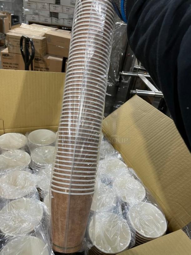 All New In The Box! Mixed Pallet! Environ Compostable 12oz. Kraft Hot Cups! With 100% Compostable Heavyweight Cutlery Knifes! With American Metalcraft 6" Black Swirl Base Card/Number Holders! With Cambro 1/9 Size Food Pan Covers! With American Metalcraft White Rolled Rim 8oz. Oblong Vintage Enamelware Bowls With Blue Rims! 30X Your Bid! - Image 7 of 12