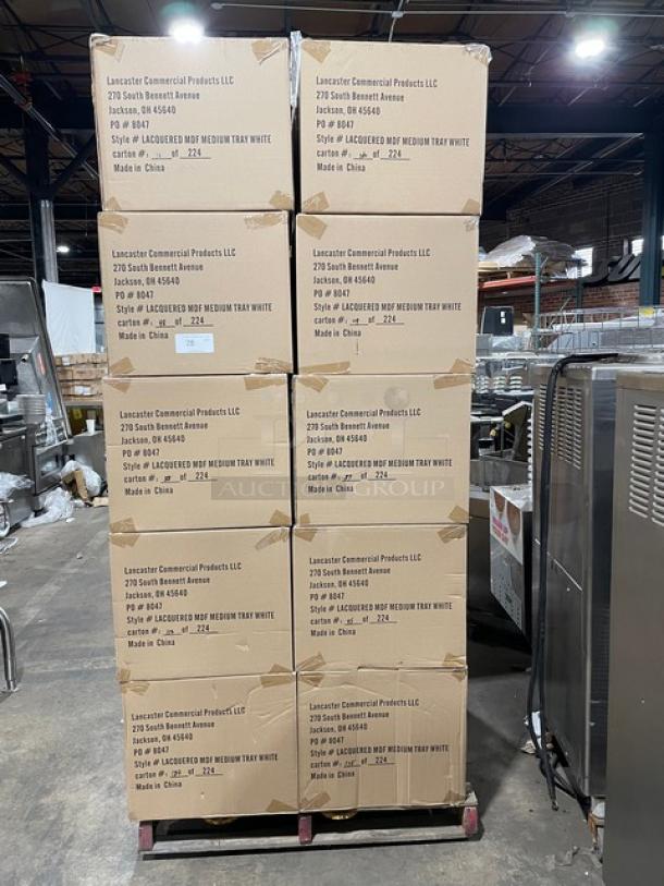 New In The Box! Lancaster Commercial Products Wescon Series White Lacquered MDF Medium Size Serving Trays! Model: 0911001WHT6! 30X Your Bid! - Image 1 of 11