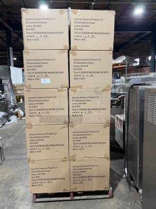 New In The Box! Lancaster Commercial Products Wescon Series White Lacquered MDF Medium Size Serving Trays! Model: 0911001WHT6! 30X Your Bid!