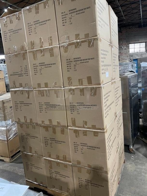 New In The Box! Lancaster Commercial Products Wescon Series White Lacquered MDF Medium Size Serving Trays! Model: 0911001WHT6! 30X Your Bid! - Image 2 of 11
