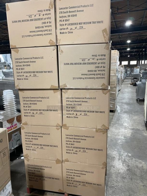 New In The Box! Lancaster Commercial Products Wescon Series White Lacquered MDF Medium Size Serving Trays! Model: 0911001WHT6! 30X Your Bid! - Image 3 of 11