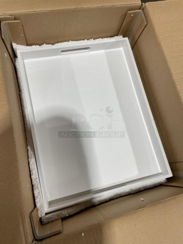 New In The Box! Lancaster Commercial Products Wescon Series White Lacquered MDF Medium Size Serving Trays! Model: 0911001WHT6! 30X Your Bid! - Image 5 of 11