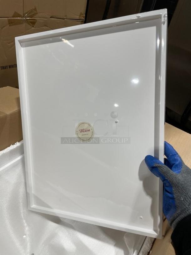 New In The Box! Lancaster Commercial Products Wescon Series White Lacquered MDF Medium Size Serving Trays! Model: 0911001WHT6! 30X Your Bid! - Image 7 of 11