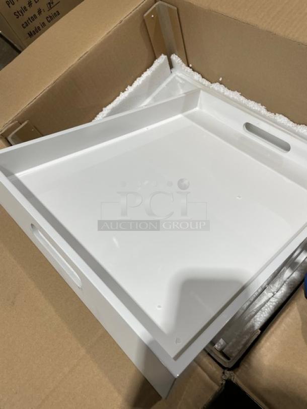 New In The Box! Lancaster Commercial Products Wescon Series White Lacquered MDF Medium Size Serving Trays! Model: 0911001WHT6! 30X Your Bid! - Image 9 of 11