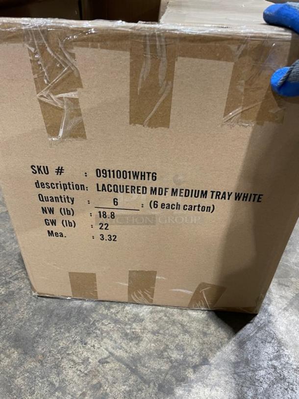 New In The Box! Lancaster Commercial Products Wescon Series White Lacquered MDF Medium Size Serving Trays! Model: 0911001WHT6! 30X Your Bid! - Image 11 of 11
