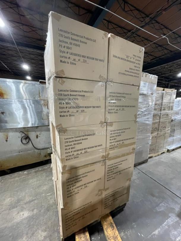 New In The Box! Lancaster Commercial Products Wescon Series White Lacquered MDF Medium Size Serving Trays! Model: 0911001WHT6! 30X Your Bid! - Image 2 of 12