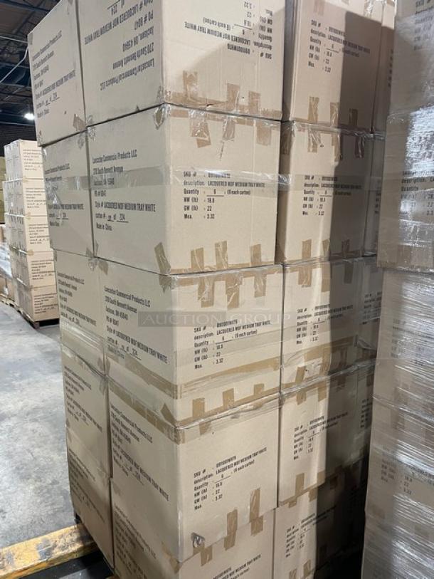 New In The Box! Lancaster Commercial Products Wescon Series White Lacquered MDF Medium Size Serving Trays! Model: 0911001WHT6! 30X Your Bid! - Image 3 of 12
