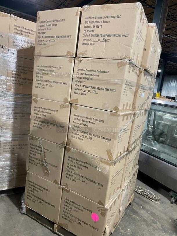 New In The Box! Lancaster Commercial Products Wescon Series White Lacquered MDF Medium Size Serving Trays! Model: 0911001WHT6! 30X Your Bid! - Image 4 of 12