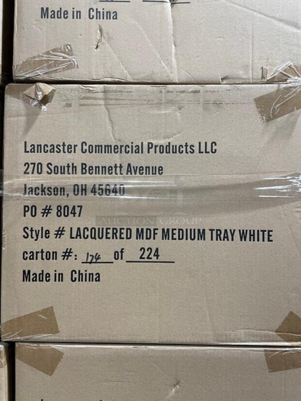 New In The Box! Lancaster Commercial Products Wescon Series White Lacquered MDF Medium Size Serving Trays! Model: 0911001WHT6! 30X Your Bid! - Image 5 of 12
