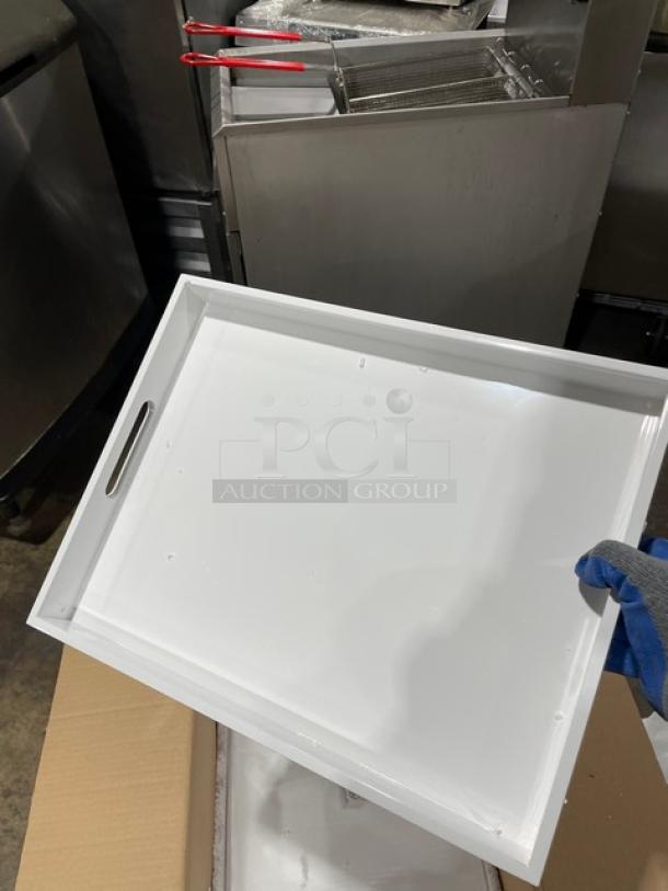 New In The Box! Lancaster Commercial Products Wescon Series White Lacquered MDF Medium Size Serving Trays! Model: 0911001WHT6! 30X Your Bid! - Image 12 of 12