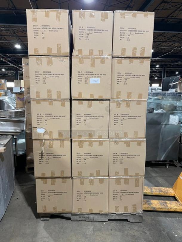 New In The Box! Lancaster Commercial Products Wescon Series White Lacquered MDF Medium Size Serving Trays! Model: 0911001WHT6! 30X Your Bid! - Image 1 of 12