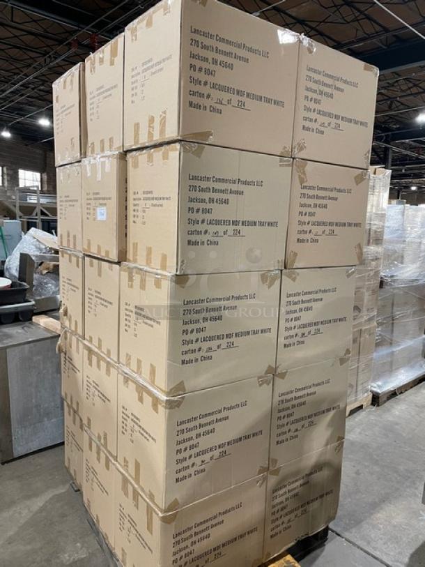 New In The Box! Lancaster Commercial Products Wescon Series White Lacquered MDF Medium Size Serving Trays! Model: 0911001WHT6! 30X Your Bid! - Image 2 of 12