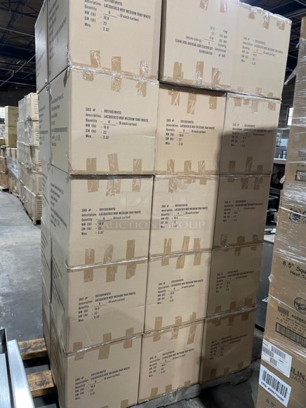 New In The Box! Lancaster Commercial Products Wescon Series White Lacquered MDF Medium Size Serving Trays! Model: 0911001WHT6! 30X Your Bid! - Image 3 of 12