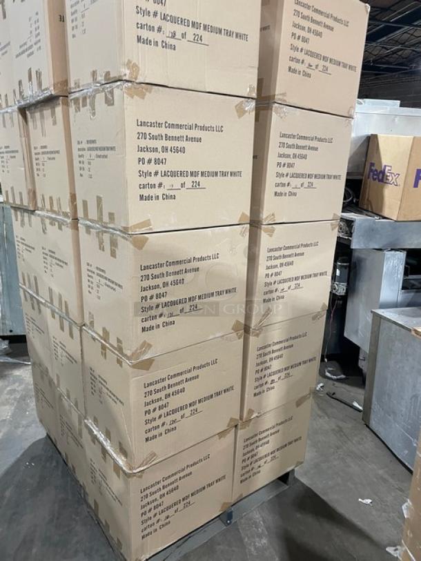 New In The Box! Lancaster Commercial Products Wescon Series White Lacquered MDF Medium Size Serving Trays! Model: 0911001WHT6! 30X Your Bid! - Image 4 of 12