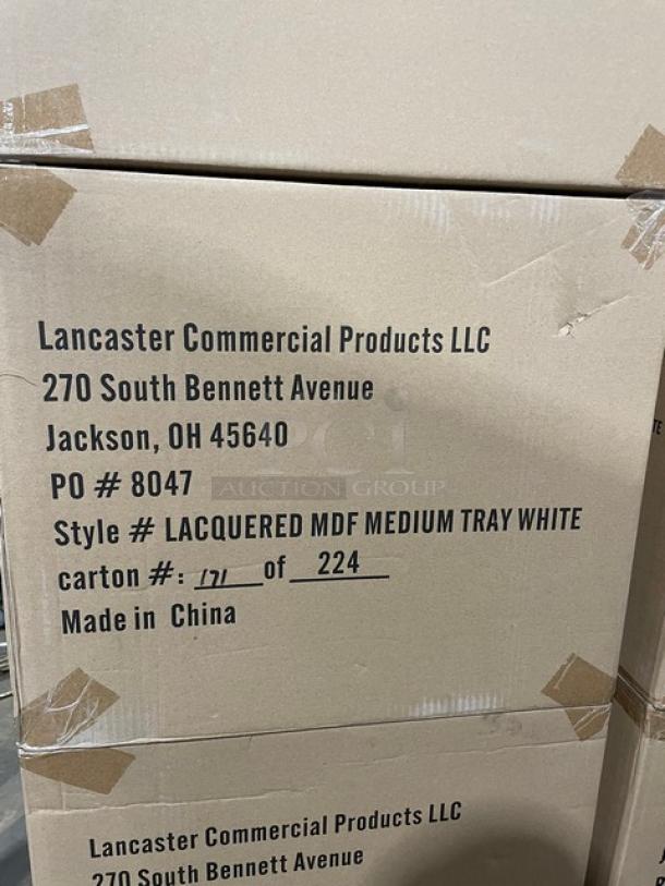 New In The Box! Lancaster Commercial Products Wescon Series White Lacquered MDF Medium Size Serving Trays! Model: 0911001WHT6! 30X Your Bid! - Image 5 of 12