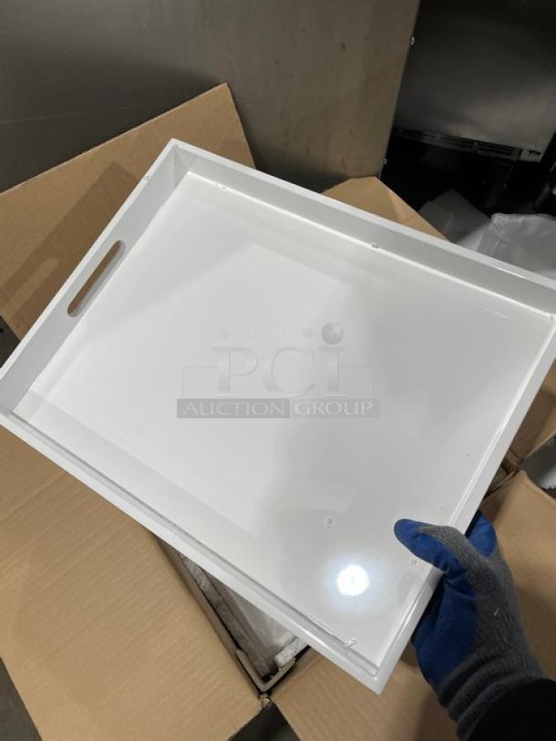 New In The Box! Lancaster Commercial Products Wescon Series White Lacquered MDF Medium Size Serving Trays! Model: 0911001WHT6! 30X Your Bid! - Image 11 of 12