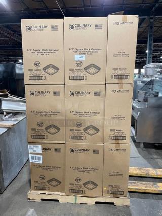 New In The Box! Culinary Squares Commercial Polypropylene 8.5" Heat Tolerant/Microwave-Safe Black Food Storage Containers! 27X Your Bid!