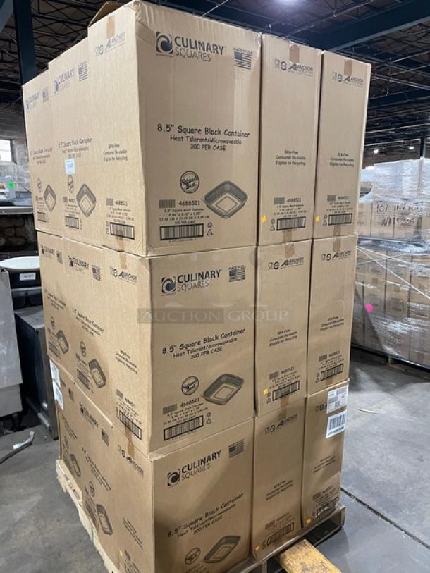New In The Box! Culinary Squares Commercial Polypropylene 8.5" Heat Tolerant/Microwave-Safe Black Food Storage Containers! 27X Your Bid! - Image 2 of 8