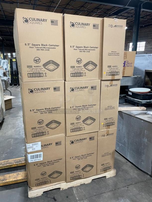 New In The Box! Culinary Squares Commercial Polypropylene 8.5" Heat Tolerant/Microwave-Safe Black Food Storage Containers! 27X Your Bid! - Image 3 of 8